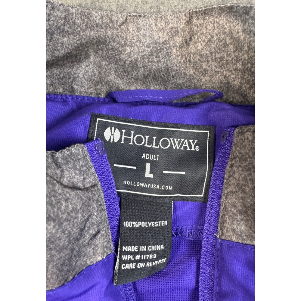Holloway Cattlemens Congress Pullover Jacket Mens L Purple Gray Quarter Zip - Picture 3 of 11